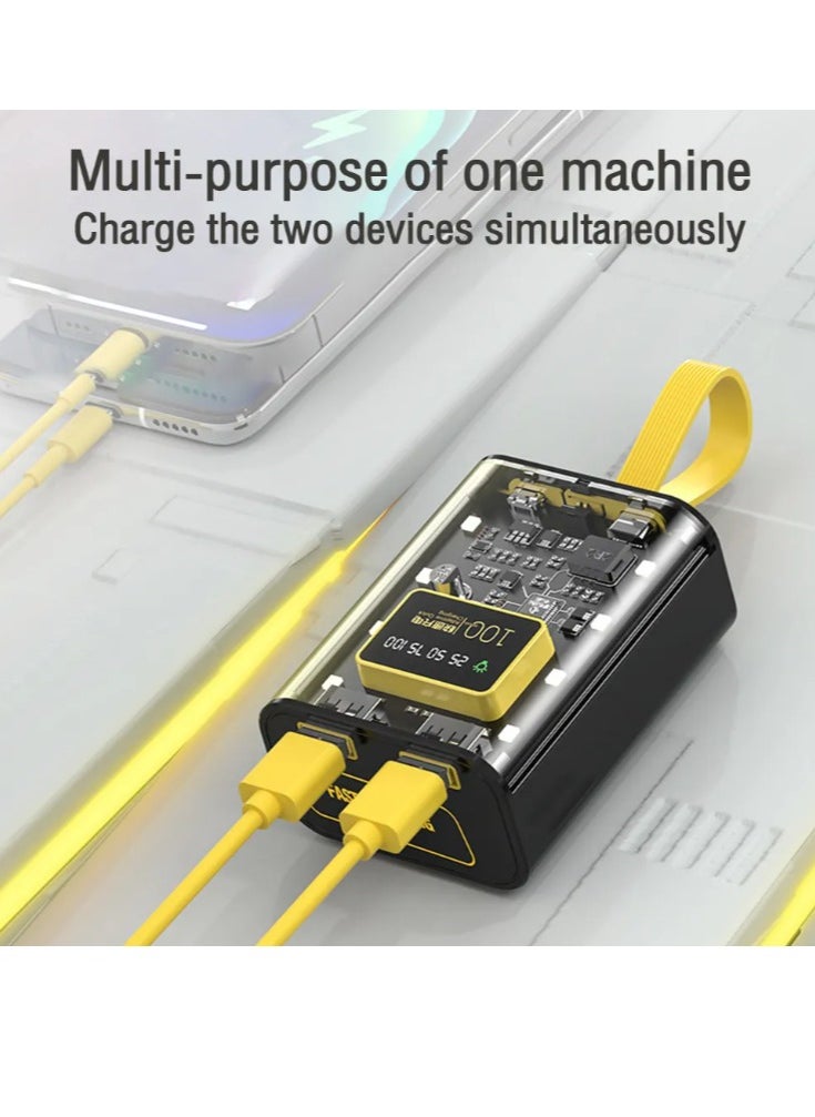 High Quality Power Bank With LED Digital Display - Fast Charging Power Bank 10,000mAh Night Lights Built-in Cables