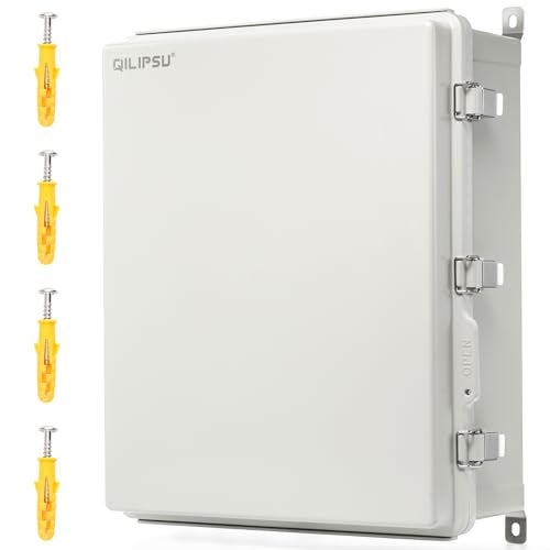 QILIPSU UL94-V0 Outdoor Electrical Box 20.3"x16.4"x7.9" Waterproof Junction Box Weatherproof PC/ABS Alloy Plastic IP66 Project Electric Enclosure Grey Hinged Door - Image 1