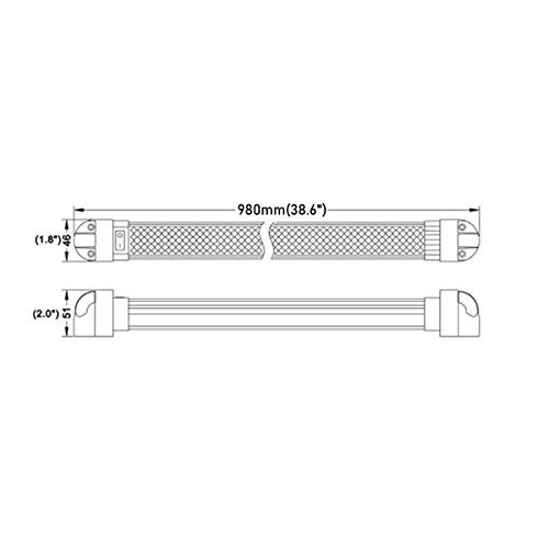Lightronic RV Under-Cabinet LED Light Fixture 38.6", 6000K Cool-White Super Bright, High Light-Output Low Current Draw, Integrated On/Off Rocker Switch, Heavy-Duty Aluninum Housing, 12V/24V DC, 1-Pack - Image 2