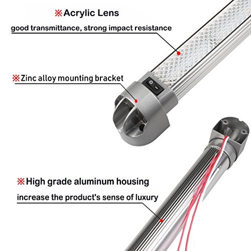 Lightronic RV Under-Cabinet LED Light Fixture 38.6", 6000K Cool-White Super Bright, High Light-Output Low Current Draw, Integrated On/Off Rocker Switch, Heavy-Duty Aluninum Housing, 12V/24V DC, 1-Pack - Image 5
