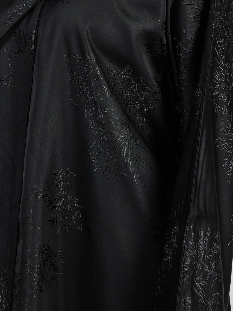 Reem Abayas  Midnight Black Tonal Floral Jacquard Abaya - Elegant Daily Wear for Women | Best Price UAE