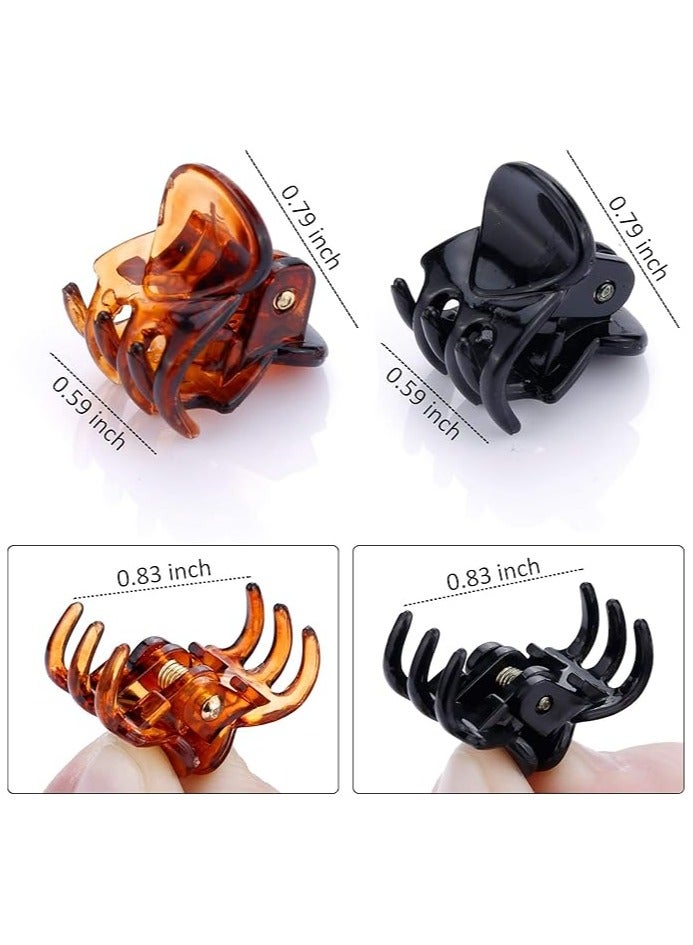 سونسر 20 قطعة مشابك مشابك مشابك شعر صغيرة غير قابلة للانزلاق لشعر الفتيات (أسود وبني) - Image 3