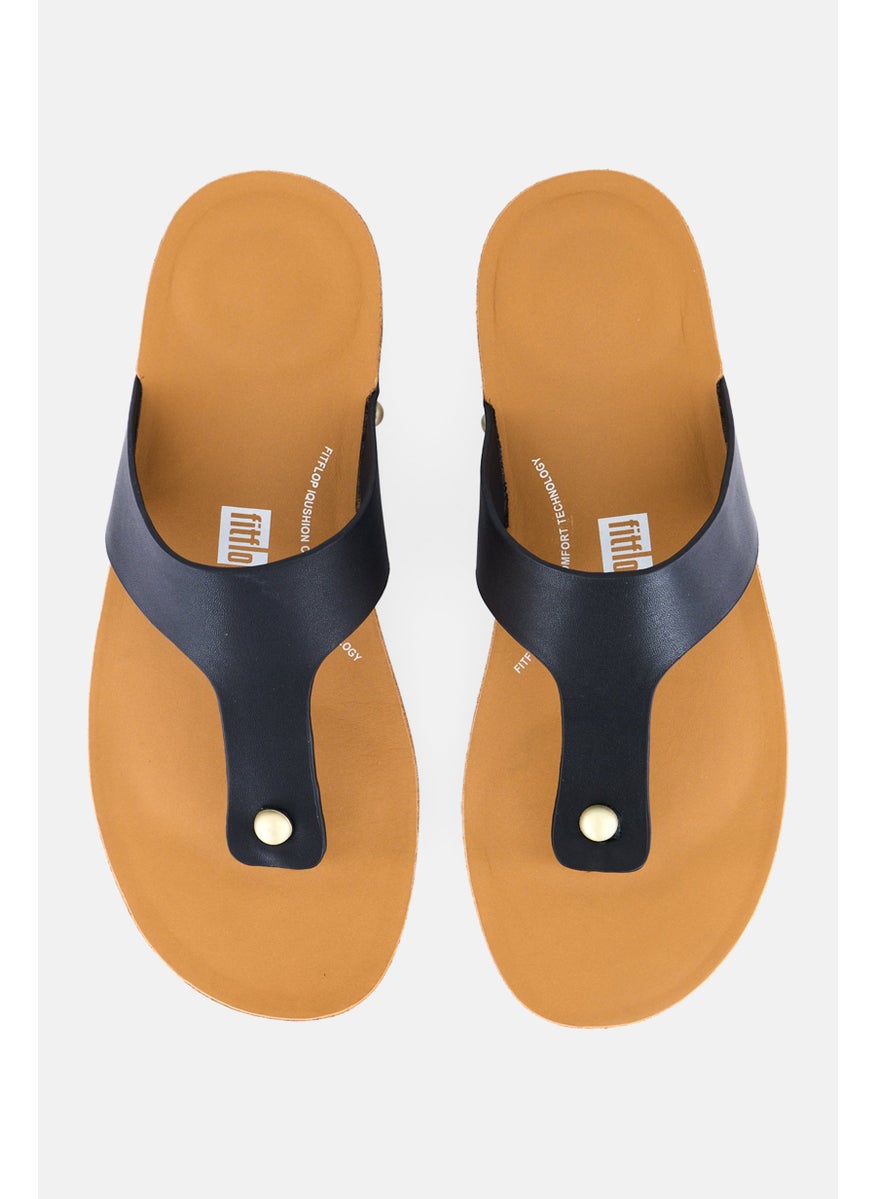 FitFlop Women Toe Post Slip On Sandals, Black  - Image 3