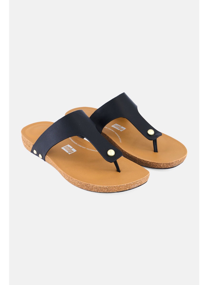 FitFlop Women Toe Post Slip On Sandals, Black  - Image 1
