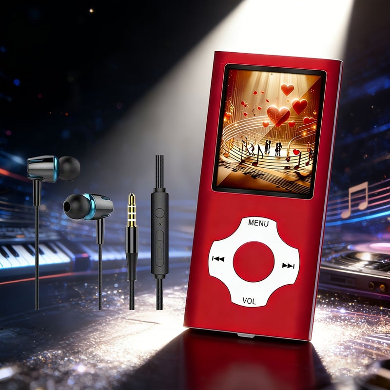 Red 18 Inch LED MP3 MP4 Player With Wired Headphones Video Recording Ebook - Image 2