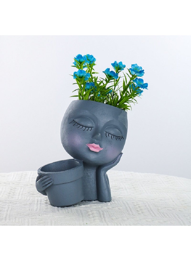 Generic - European Style Resin Succulent Planters Grey - Image 1