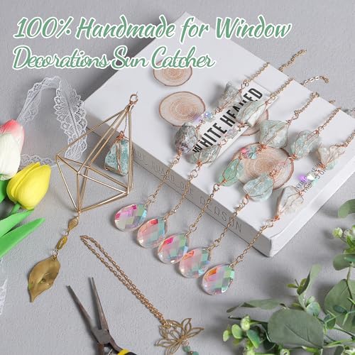 Dreamsum Green Fluorite Crystal Suncatcher, Dreamsum Window Hanging Pendant Glass Prisms Decor Wind Chime Rainbow Sun Catcher for Home Garden Porch to Lover Parents Friends - Image 3
