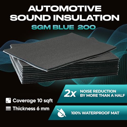 SGM Blue 200 mil (6mm) 10 sqft Car Sound Insulation - Heat and Cool Liner - Self Adhesive Closed Cell Foam Deadening Material - PE Foam Sound Deadener - Image 2