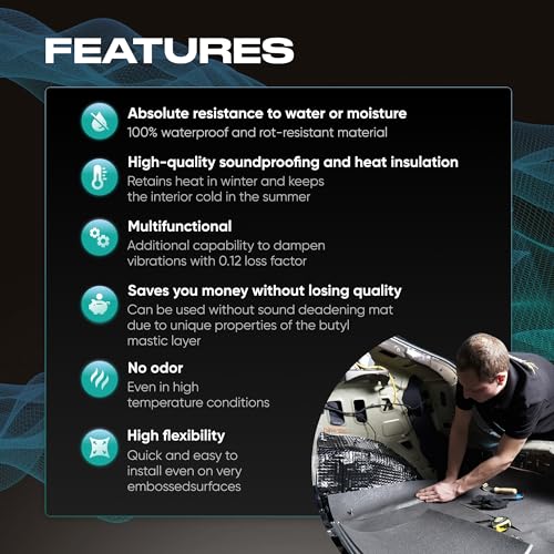 SGM Blue 200 mil (6mm) 10 sqft Car Sound Insulation - Heat and Cool Liner - Self Adhesive Closed Cell Foam Deadening Material - PE Foam Sound Deadener - Image 5