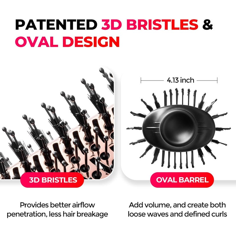 TYMO Volumizer Hair Dryer Brush, 4 In 1 Ionic Hair Dryer And Styler Volumizer With Oval Titanium Barrel, Hot Air Straightener Brush For Smooth Frizz-Free Blowout, 1200 Watts - Image 4