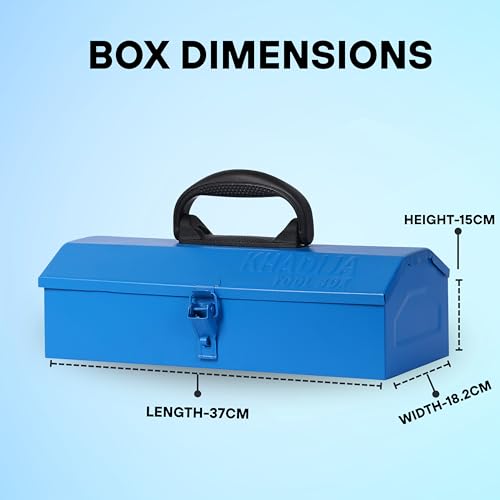 KHADIJA Metal Single Compartment Big Storage Professional Tool Box (Blue) - Image 2