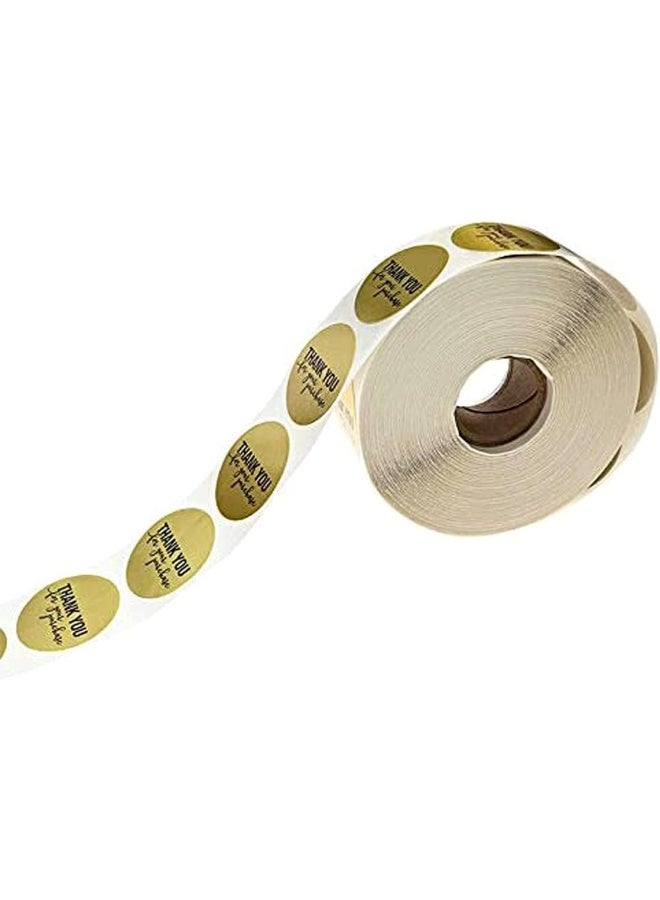 Premify 500 Pieces Thank You For Your Purchase Stickers Gold Foil Round Labels Stickers In Roll, Packaging Envelope Seals Small Business Gift Wrap Bag, Each Sticker Measures 1 Inch - Image 3