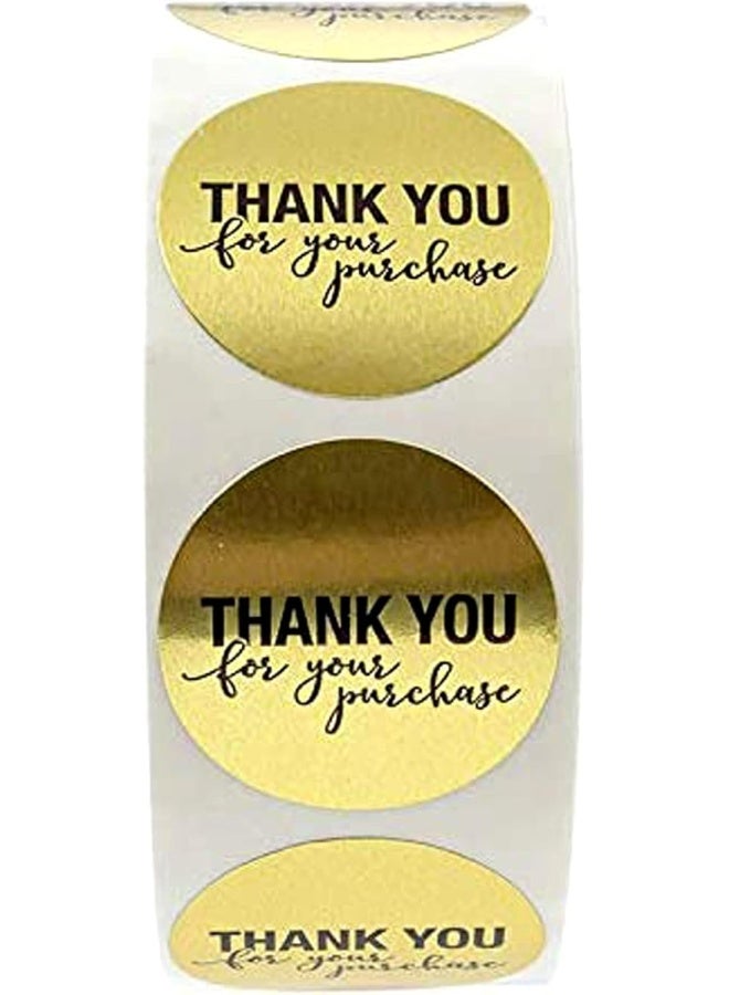 Premify 500 Pieces Thank You For Your Purchase Stickers Gold Foil Round Labels Stickers In Roll, Packaging Envelope Seals Small Business Gift Wrap Bag, Each Sticker Measures 1 Inch - Image 4
