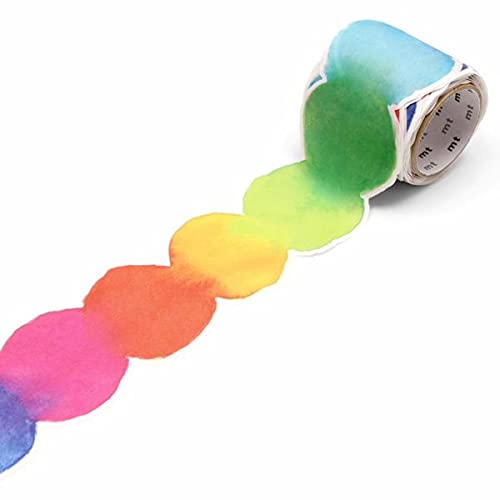 MT mt Washi Masking Tape Fab Die- Cut, Blurred Water Color Paint, 45 mm x 3 mtrs (Pack of 1) - Image 1