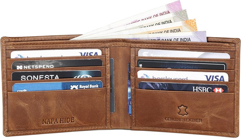 Napa Hide RFID Protected Genuine Leather Wallet for Men (Brn) - Image 4