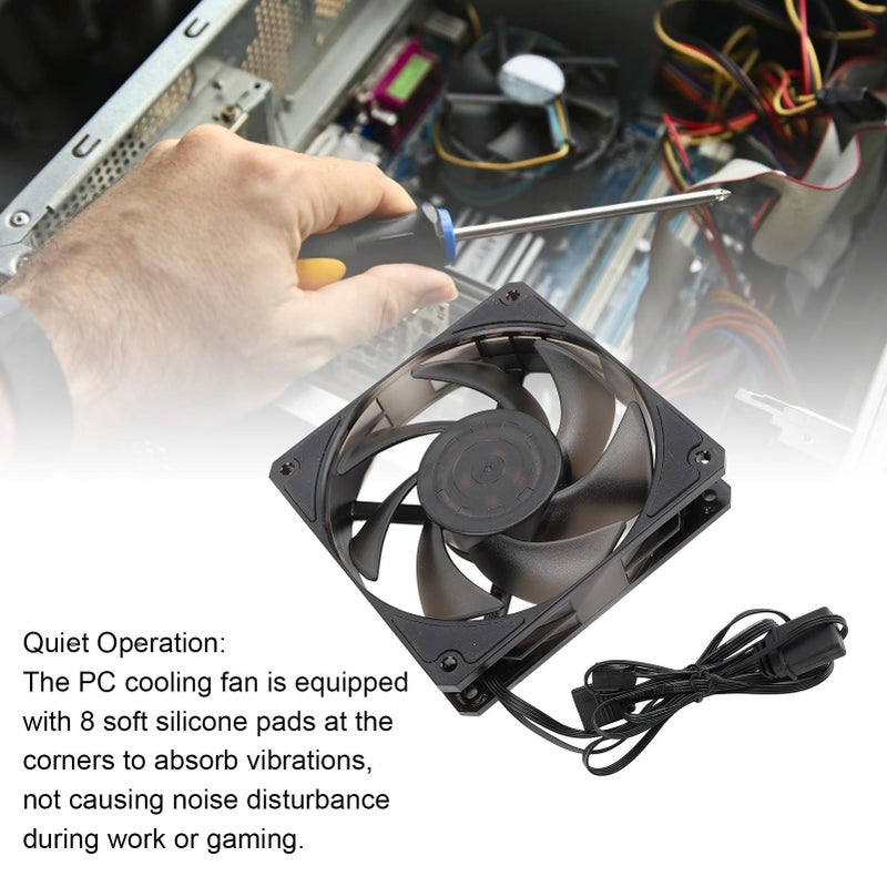 Quiet 120mm Hydraulic Bearing Case Fan 2500rpm PWM 5V ARGB Temperature Control PC Computer Cooling High Efficiency Black - Image 3