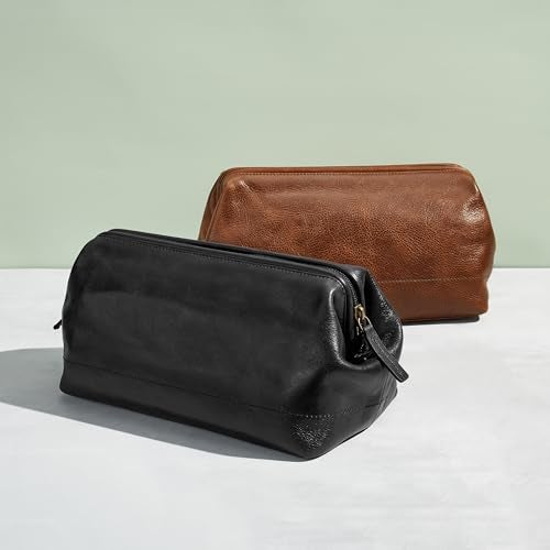 Fossil Leather Travel Toiletry Bag Shave Dopp Kit , Cognac (Model: MLG0724222) - Image 3