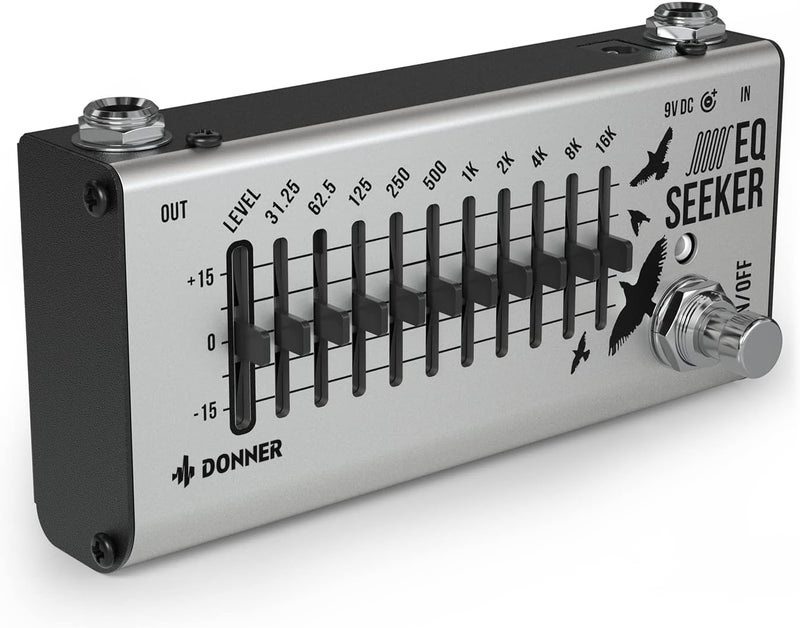 Donner EQ Seeker 10 Band Equalizer Pedal for Guitar and Bass - True Bypass - Image 1