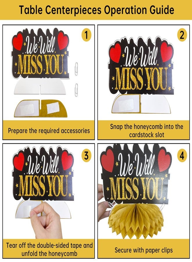 Uiorgui Going Away Party Decorations, Good Luck We Will Miss You Decorations Banner Farewell Decorations Party Supplies Kit Retirement Goodbye Party Decorations Table Centerpieces Hanging Swirls - Image 5