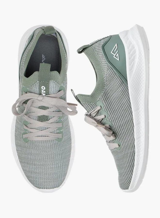 Oaklan by Shoexpress GREEN Textured Sports Shoes with Lace-Up Closure for Women | Best Price UAE