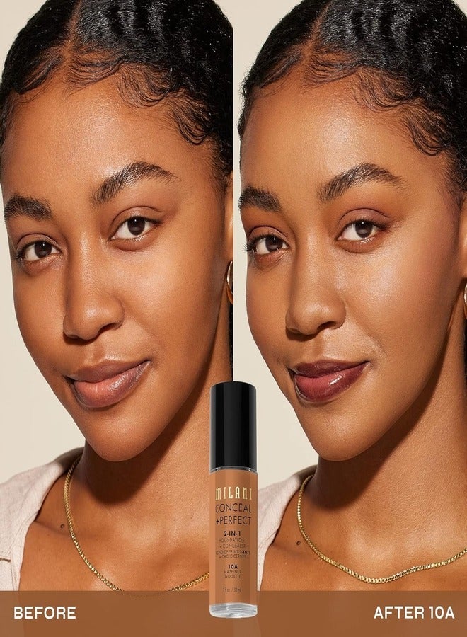 MILANI Milani Cosmetics Conceal + Perfect 2-In-1 Foundation + Concealer 10A Hazelnut 30ml – Full Coverage, Lightweight, Long-Lasting, Water-Resistant, Oil-Free, Vegan & Cruelty-Free - Image 2