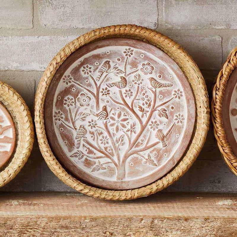 Better World Bio Bread Basket with Terracotta Warmer, Bread Basket for Serving, Sized 11.5" w x 11.5" l x 3.5" h, Nature Inspired Birds of a Feather Design - Image 2