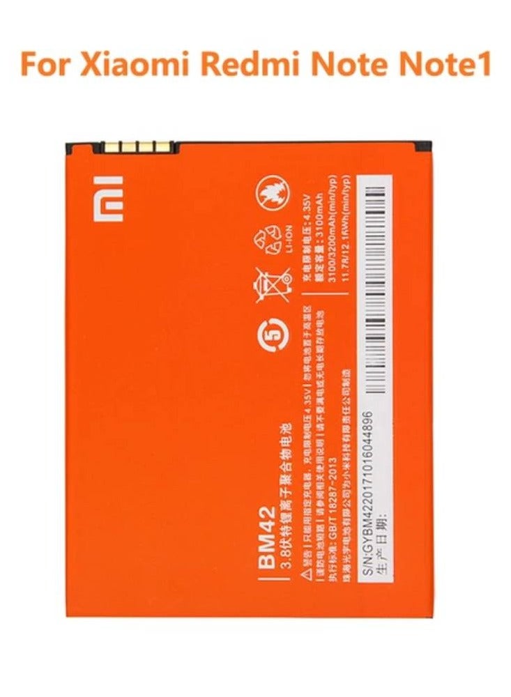 GENNEXT Genuine Replacement Battery For Xiaomi Redmi Note / Mi Note 1 (BM42) - Image 1