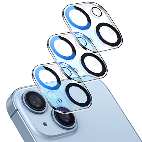 Uniwit [3 Pack] Camera Lens Protector For iPhone 14 6.1-Inch and iPhone 14 Plus 6.7-Inch,9H Tempered Glass,Anti-Scratch,Case Friendly,Night Circle,No-Bubble HD Clarity,Full Cover - Image 1