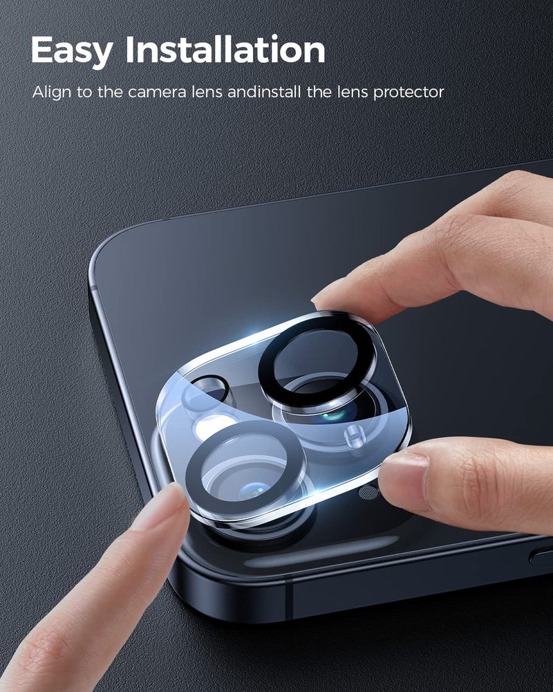 Uniwit [3 Pack] Camera Lens Protector For iPhone 14 6.1-Inch and iPhone 14 Plus 6.7-Inch,9H Tempered Glass,Anti-Scratch,Case Friendly,Night Circle,No-Bubble HD Clarity,Full Cover - Image 4