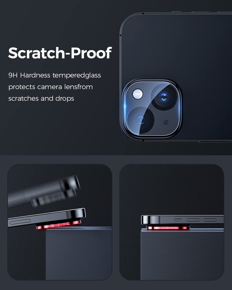 Uniwit [3 Pack] Camera Lens Protector For iPhone 14 6.1-Inch and iPhone 14 Plus 6.7-Inch,9H Tempered Glass,Anti-Scratch,Case Friendly,Night Circle,No-Bubble HD Clarity,Full Cover - Image 3