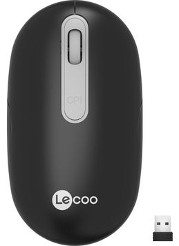lecoo Lenovo WS207 Rechargeable Wireless 1600DPI 4-Button Silent Compact Optical Mouse Black  - Image 1