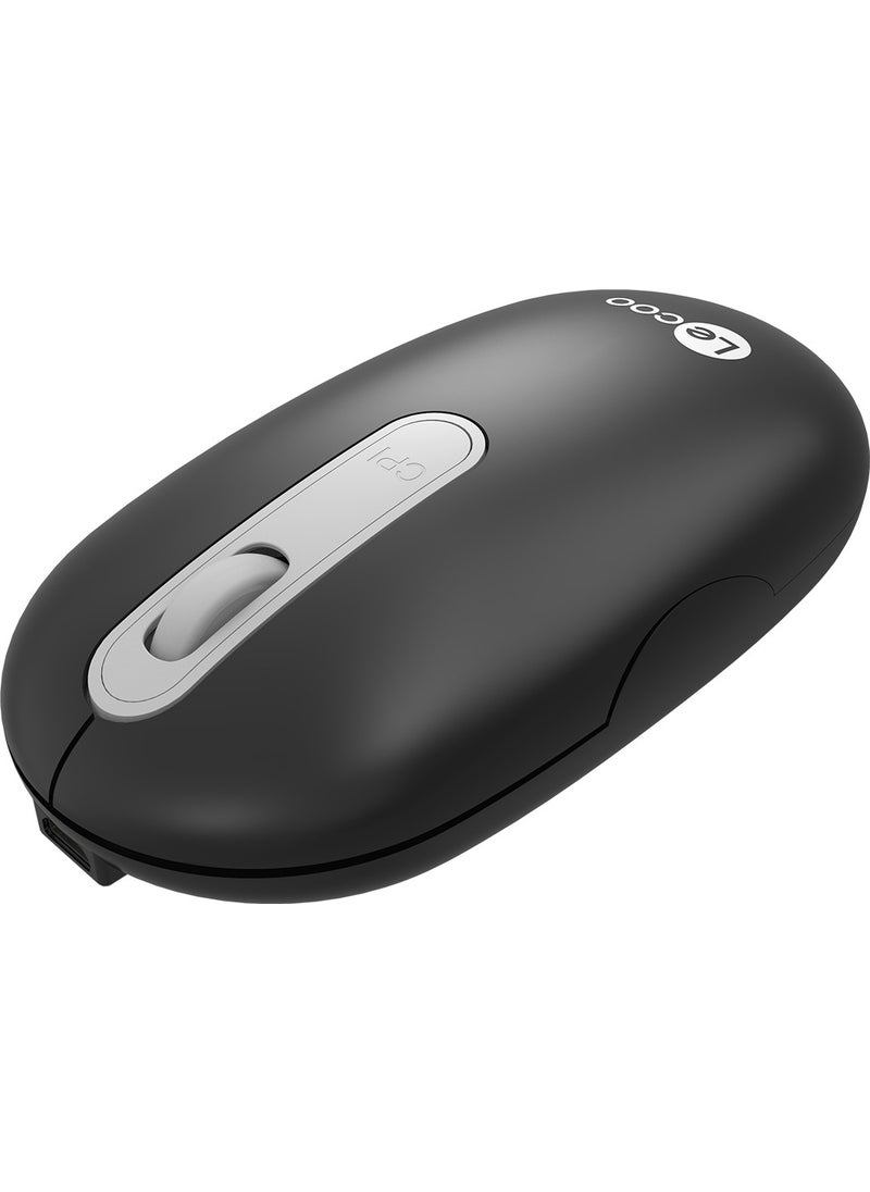 lecoo - Lenovo WS207 Rechargeable Wireless 1600DPI 4-Button Silent Compact Optical Mouse Black - Image 1