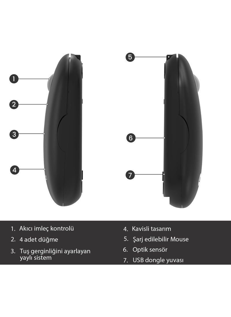 lecoo - Lenovo WS207 Rechargeable Wireless 1600DPI 4-Button Silent Compact Optical Mouse Black - Image 1