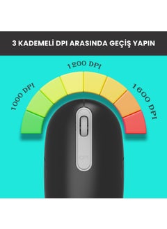 lecoo Lenovo WS207 Rechargeable Wireless 1600DPI 4-Button Silent Compact Optical Mouse Black  - Image 4