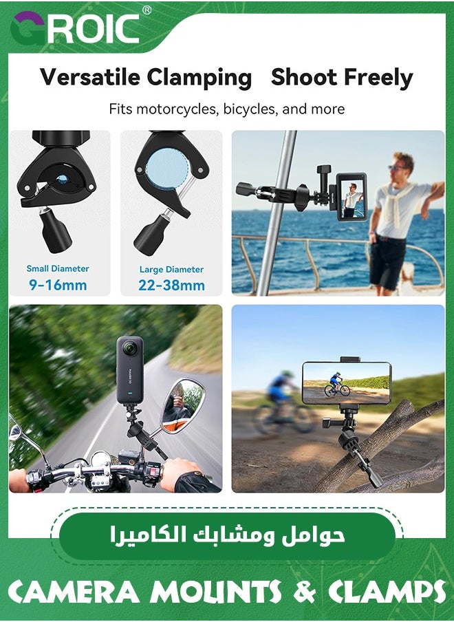 Bike Motorcycle Handlebar Mount Accessories, Large Tube Roll Bar Stick Pole Clamp Holder for DJI Action 5 Pro 4/3 GoPro Max Hero 13 12 11 10 9 8 7 6 5 Insta360 X3 Ace Pro 2 DJI Osmo Pocket 3 - pzsku/ZEEA7A259BBAACF48DC52Z/45/_/1734317677/71a0af9a-1a88-4c21-8a11-d8af23910f53