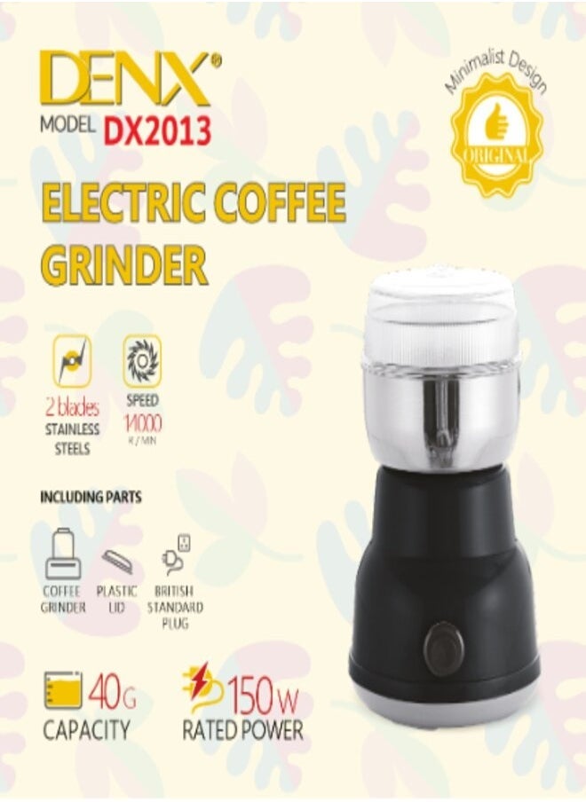 Denx Electric Coffee And Spice Grinder 150W Power, 40G Capacity, 14000Rpm Rotation Speed - Image 1