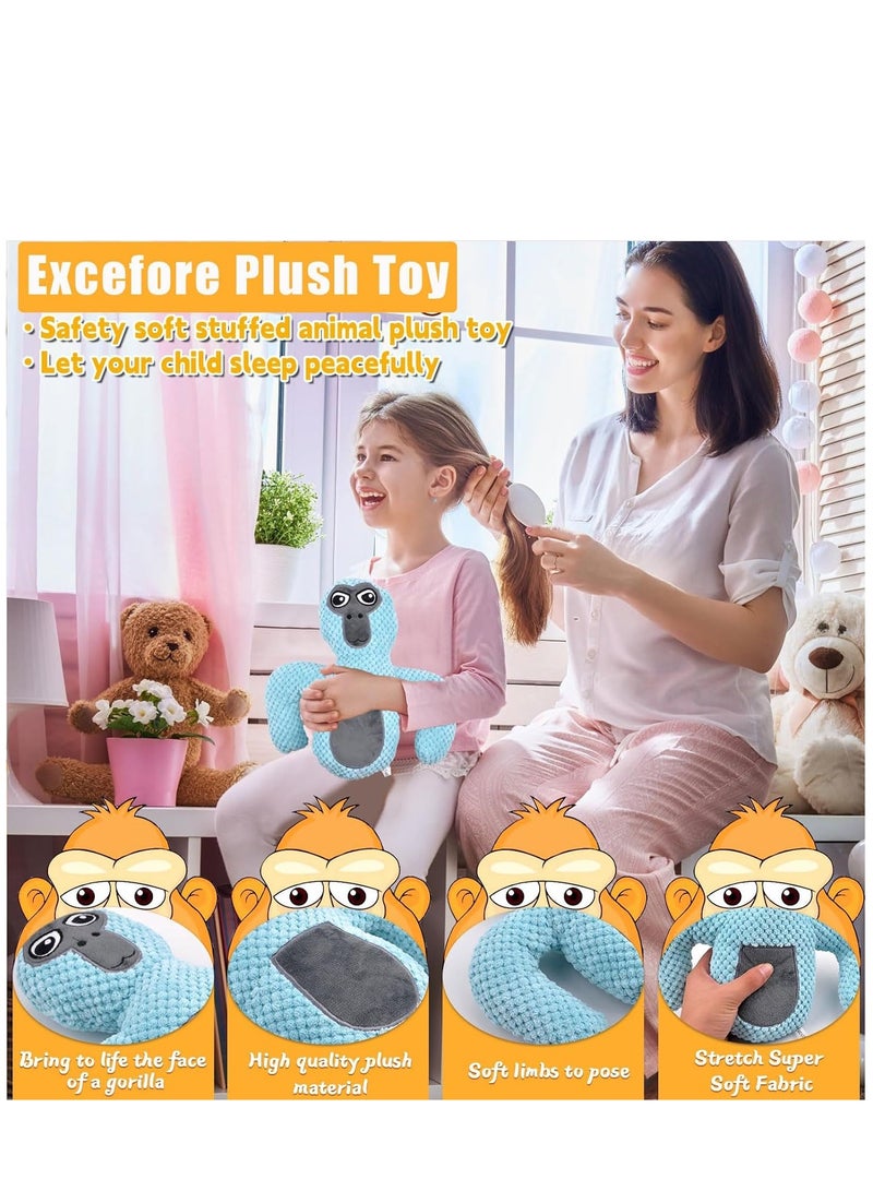 سيوسي ألعاب غوريلا القطيفة، دمية على شكل وسادة من القطيفة مقاس 11 بوصة، هدية ناعمة منفوشة لصديق معانقة، لعبة كرتونية حسية حيوانات محشوة قابلة للاحتضان لكل الأعمار والمناسبات - Image 3
