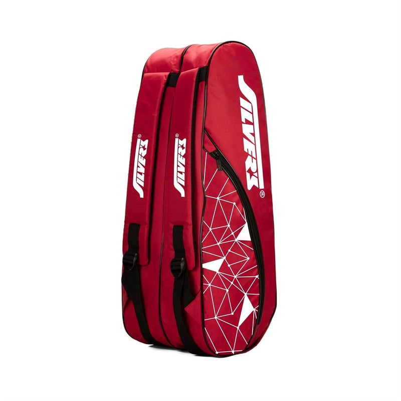 Silvers Phantom Badminton Kit-Bag (Red)|Double Zipper|Bag with Front Zipper Pocket, Polyester - Image 1