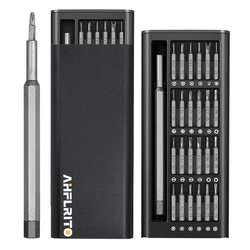 AHFLRITO Precision Screwdriver Set 25 in 1 Small Screwdriver Set Magnetic Mini Screwdriver Set with Case Electronics Repair Tool kit for Laptop iPhone Computer Phone Glasses Watch PS5 - Image 1
