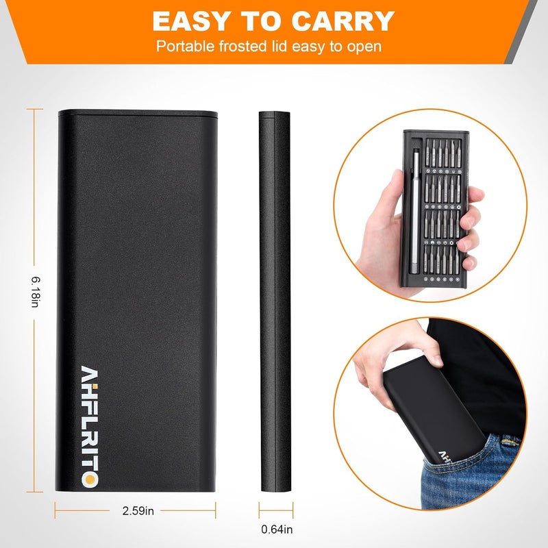 AHFLRITO Precision Screwdriver Set 25 in 1 Small Screwdriver Set Magnetic Mini Screwdriver Set with Case Electronics Repair Tool kit for Laptop iPhone Computer Phone Glasses Watch PS5 - Image 5