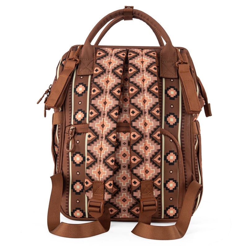 Wrangler Aztec Backpack Organized Daypack Travel Baby Bag with Stroller Strap and Side Bottle Pockets WG2204-9110CM - Image 4