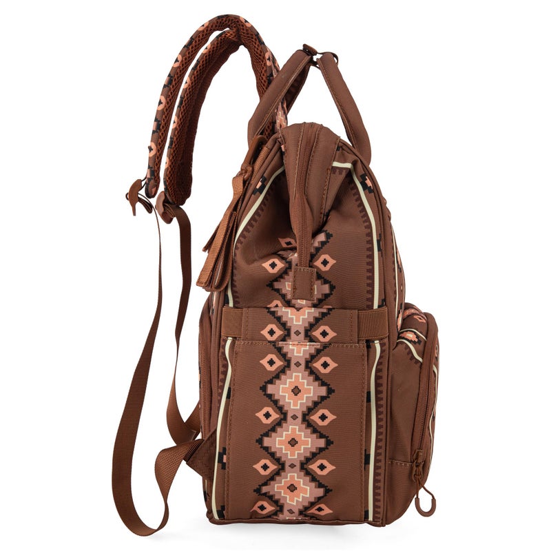 Wrangler Aztec Backpack Organized Daypack Travel Baby Bag with Stroller Strap and Side Bottle Pockets WG2204-9110CM - Image 5