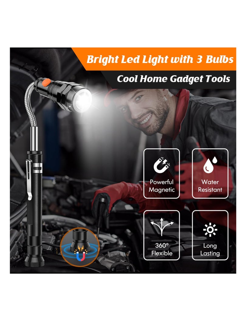 Magnetic Pickup Tool with 3 LED Lights, Birthday Gifts for Men, Extendable Magnetic Flashlight with 360° Rotation Telescoping Neck, Cool Gadgets Gifts for Men, Dad, Husband, Black - Image 4