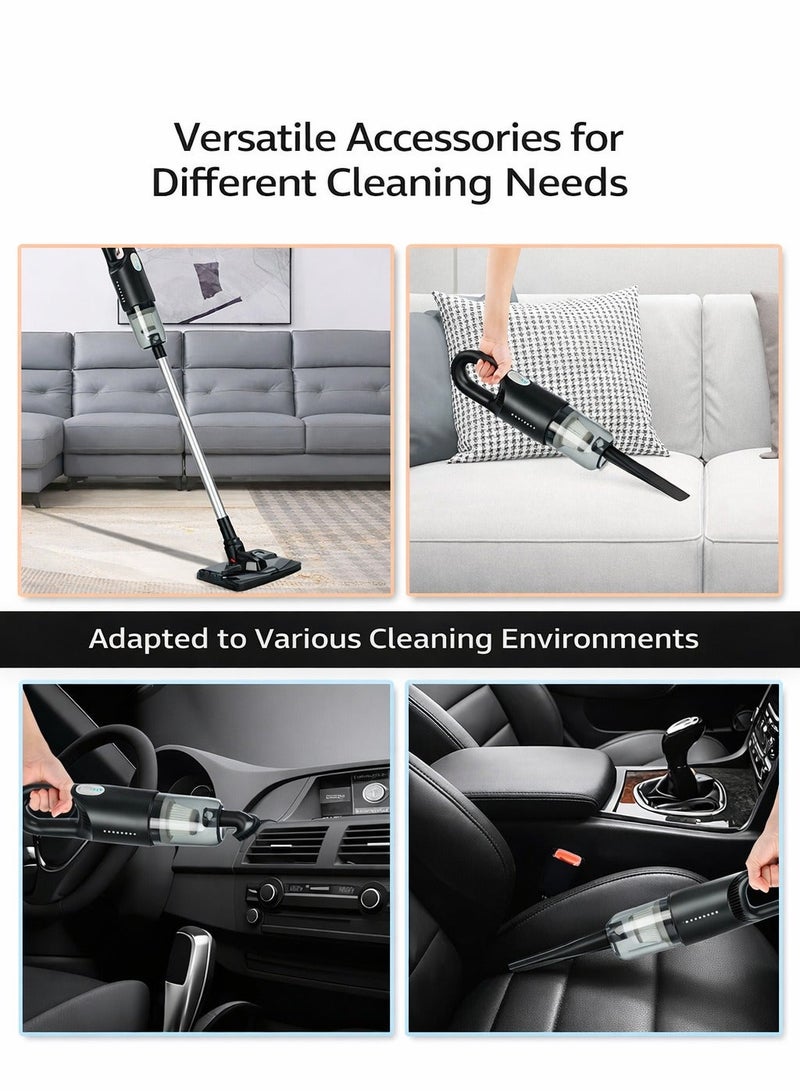 ARNOTEC مكنسة كهربائية، لاسلكية 12,000 با، مكنسة عمودية، مكنسة يدوية ثنائية الاتجاه، خفيفة الوزن للغاية، شحن نوع-C، تصميم صامت، 1.2 رطل (0.6 كجم)، فلتر HEPA LED، تصفية متعددة - Image 2