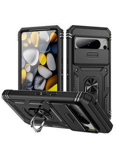 HuHa Case Cover For For Google Pixel 8 Pro Sliding Camshield TPU + PC Phone Case with Holder(Black) 