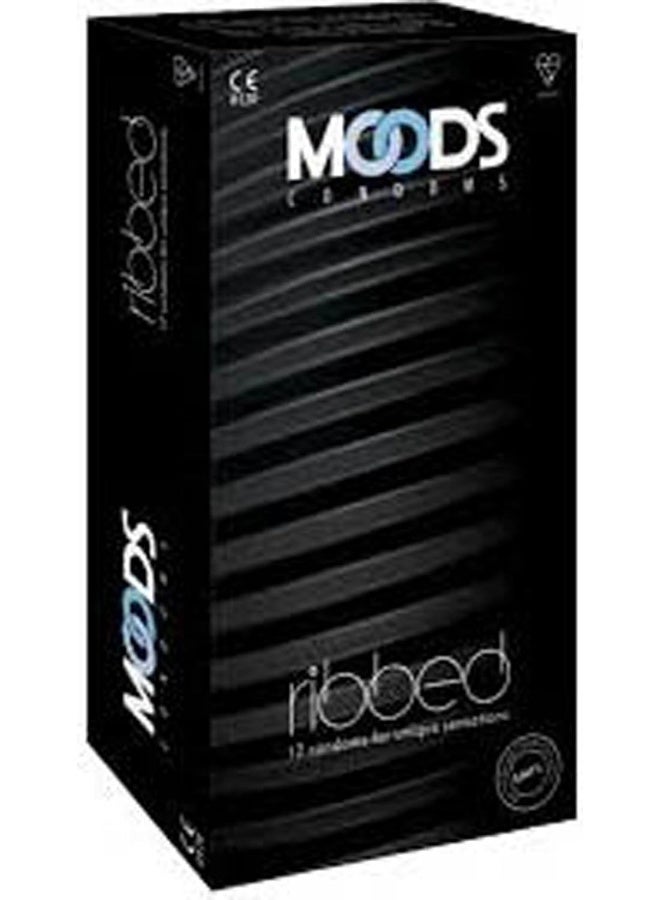 Moods Ribbed Condoms 12's Pack x 5