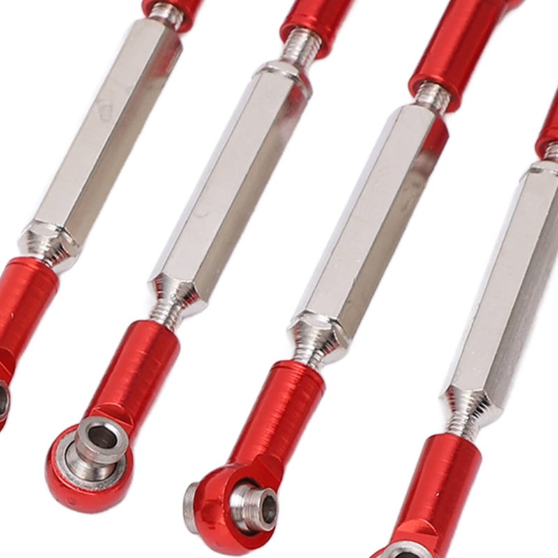 Red Metal Adjustable Steering Linkage 8Pcs Aluminum Alloy Servo Pull Rod For RC Car Upgrade - Image 4