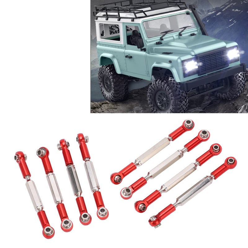 Red Metal Adjustable Steering Linkage 8Pcs Aluminum Alloy Servo Pull Rod For RC Car Upgrade - Image 5