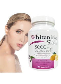 Sthxyfaith Glutathione Whitening Pills，Dark Spots & Acne Scar Remover - 5000mg，Vegan Skin Bleaching Pills with Anti-Aging & Antioxidant Effect，120 Capsules  - Image 2