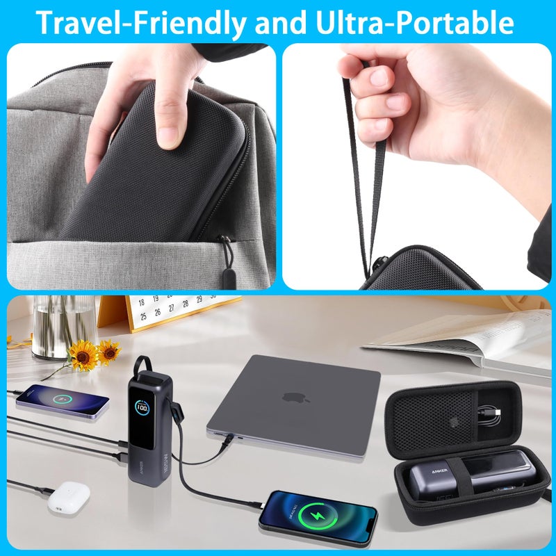 co2CREA for Anker 25,000mAh Laptop Power Bank, Hard Travel Case Compatible with Anker Zolo A1695 Power Bank 25K 165W, Case Only (Black Case) - Image 5